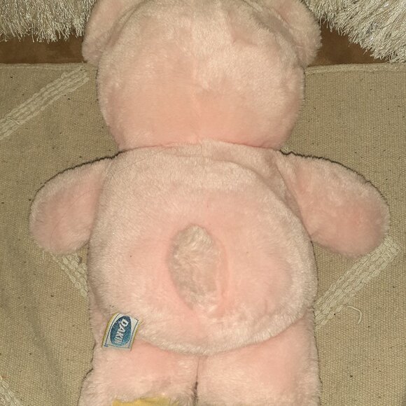VINTAGE 1985 DAKIN PINK VERY SOFT CUDDLY PLUSH TEDDY BEAR 14" STUFFED ANIMAL - Picture 4 of 7
